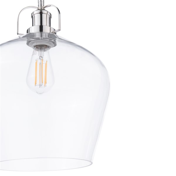 (image for) Laura Ashley Rye Pendant Polished Nickel Clear Glass